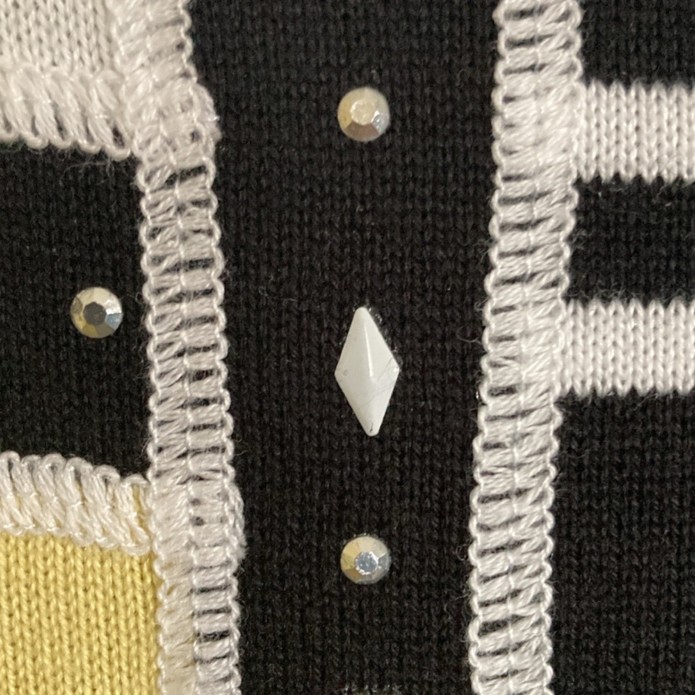 Alfred Dunner Womens’ Block Color & Rhinestone Knit Top - Picture 4 of 7